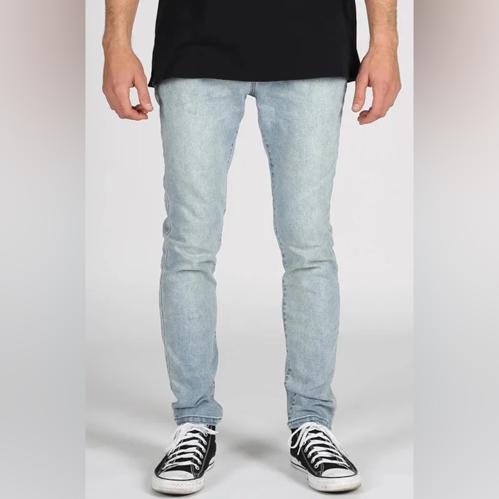 LIRA Light Wash Straight Leg Jeans with Elasticated Waist
